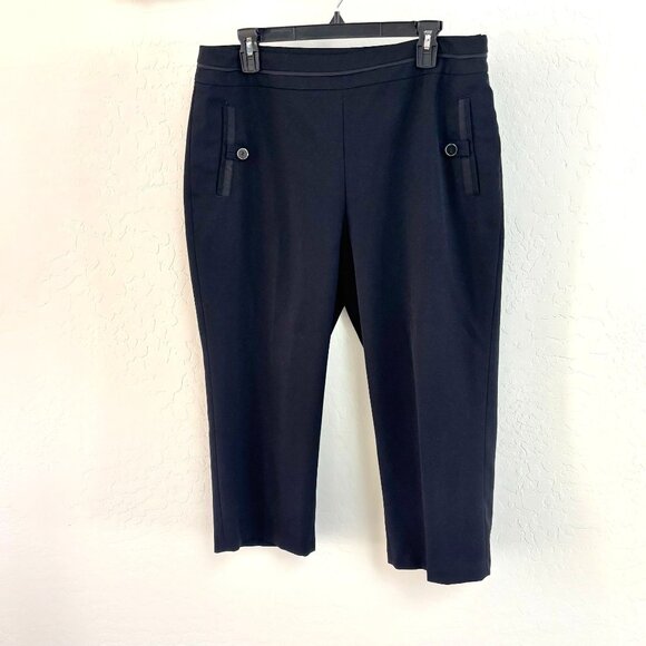 EP Pro Women's Button Accent Cropped Golf Pants - Black - Size 14 - Picture 1 of 12